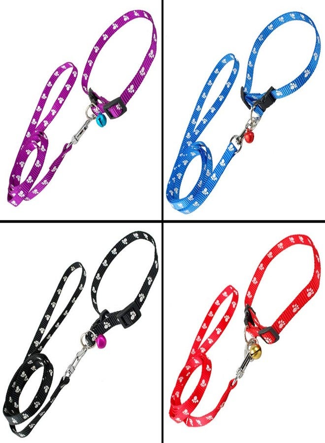 Pups&Pets طقم طوق ومقود من النايلون من Pups&Pets، قطعة واحدة، مطبوع عليه صورة جرو، طوق نايلون قابل للتعديل مع مقود لمقاس صغير جدًا، سهل الفتح وجيد التهوية، مناسب للجراء والكلاب والقطط، 10 مم (أسود) - Image 3